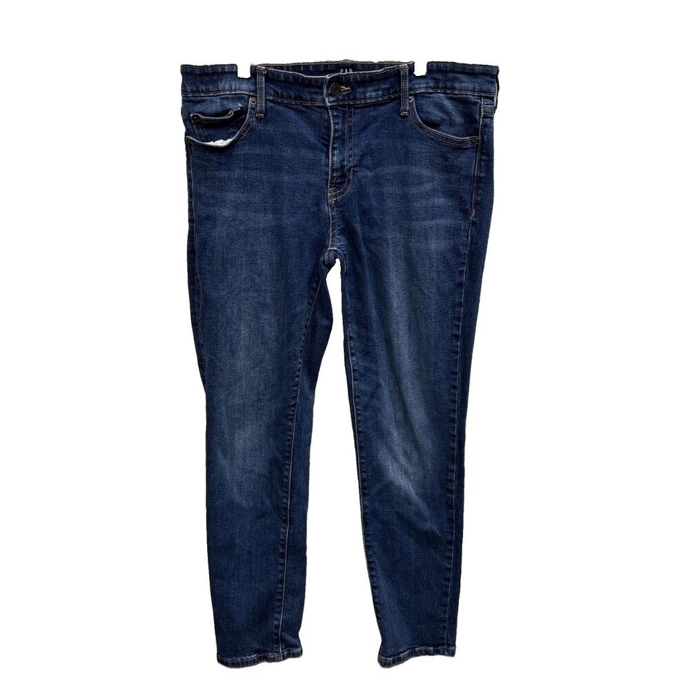 Gap Women Jeans Girlfriend Straight Leg 10R 30X27” Pockets Zip Denim Blue